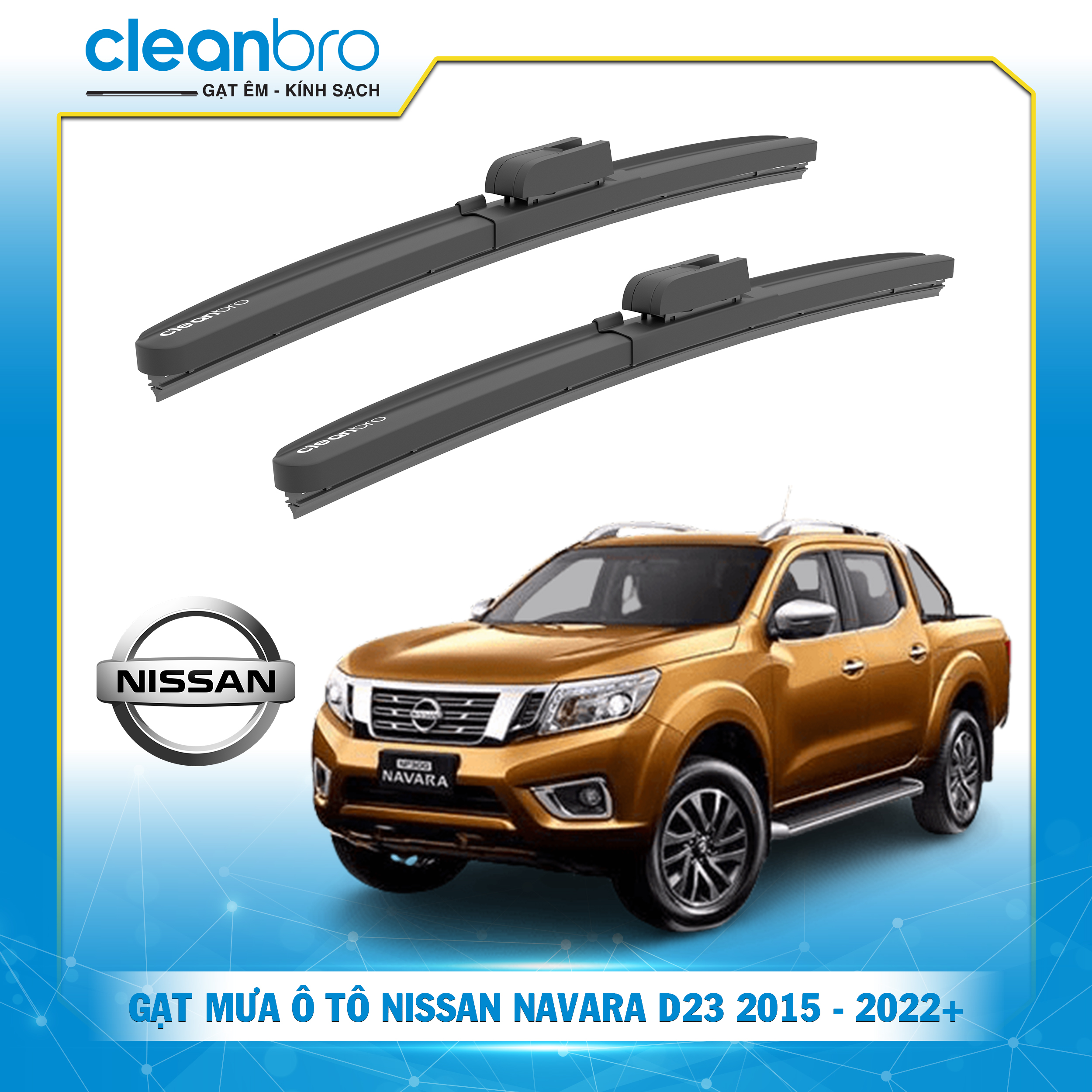Gạt mưa ô tô hiệu ứng lá sen Nissan Navara D23 [2015-2022+]
